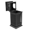 40x40x90cm Outdoor Trash Can, Commercial Garbage Bin, Industrial Waste Container w/ Lock & Belt - All-Weather Black Utility Bin