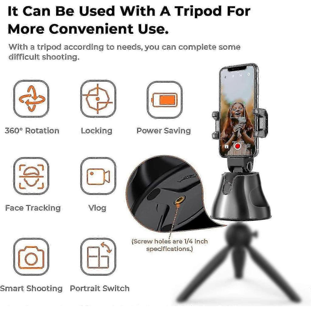 Auto Tracking Phone Holder Selfie Stick Tripod Face Tracking Holder With 360 Rotation Smart Tracking