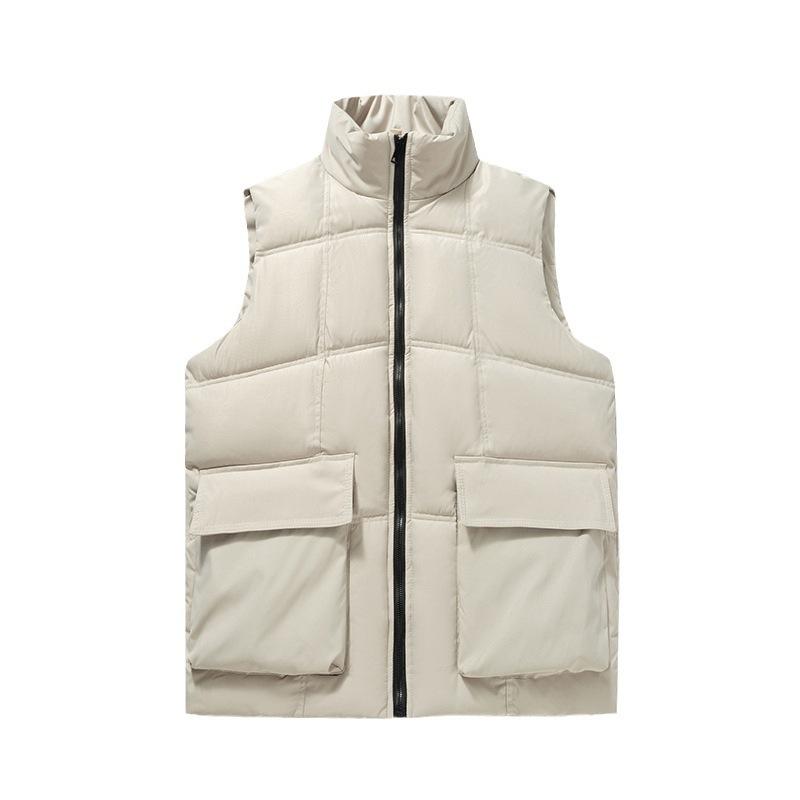 Large Pocket Sleeveless Vest Vest Vest Vest Winter Personalized Warm Vest Men Slim Fit