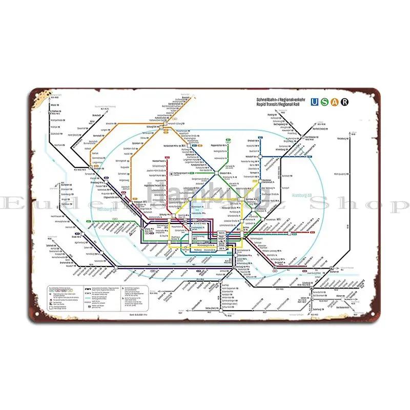 

Subway Of Hamburg Metal Signs Painting Home Garage Custom Wall Decor Tin Sign Poster 20x30cm（7.8x11.8inch）