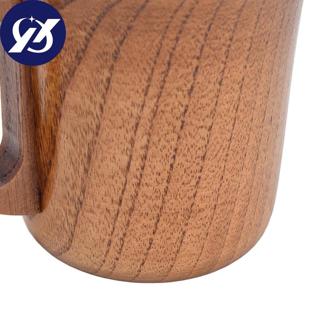 280ml Wooden Mug Cup with Handle Jujube Wood for Office Tea Coffee Water Wine Wsky