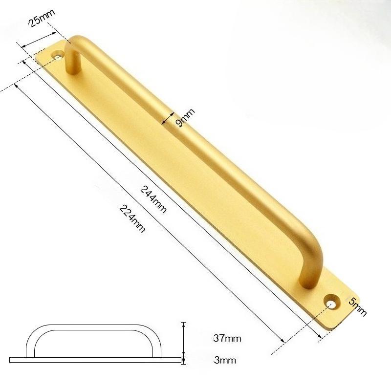2pcs Sliding Barn Door Handle, Aluminium Alloy Cabinet Door Handle Hardware for Wardrobe Cupboard Closet Garage Shed with Screws