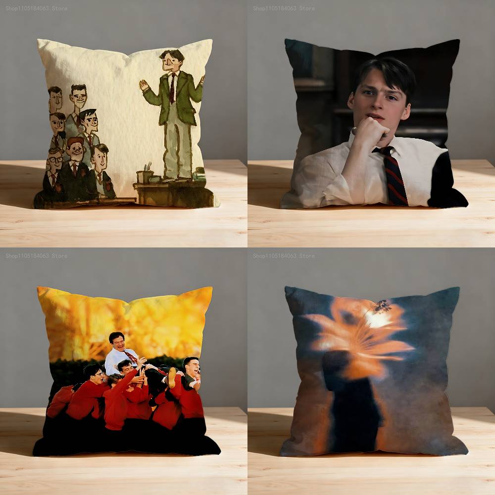 D-Dead P-Poets S-Society Pillow Case Print Polyester Fiber 40X40 cm Home Sofa Throw Cushion Cover Decoration