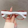 Women Line Splicing Anti Blue Light Glasses Trend Cat Eye TR90 Large Frame Glasses Computer Blue Light Blocking Plain Spectacles