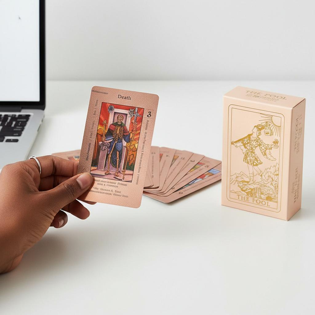 78 Classic Tarot Cards Deck Set Waterproof Tarot Cards with Meanings On Them Rose Gold for Beginners & Experienced Practitioners