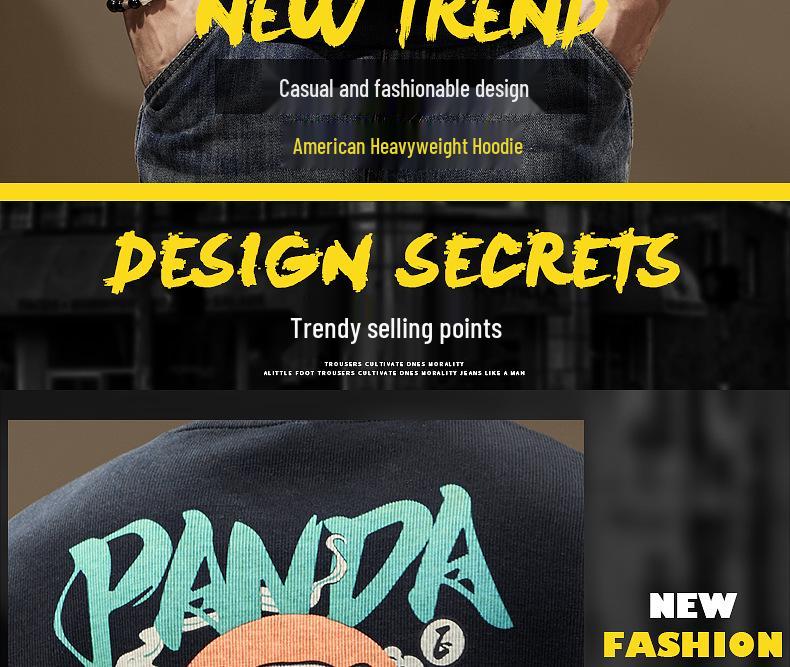 Sudadera de Otoño para Hombre con Estampado de Panda, Cuello Redondo, Corte Ajustado - Top de Marca de Moda