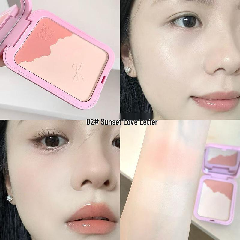 Gege Bear Translucent Blush & Contour Palette - Waterproof, Oil-Control, Long-Lasting, Natural Finish.