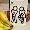Contemporary Bathroom Signboard Permanent Waterproof Creative Household Decoration Clear Family Guidance