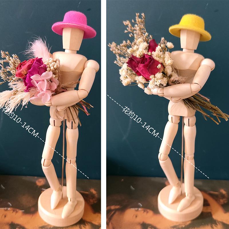 Jointed Wooden Puppet Doll: Handcrafted Human Body Ornament & Decompression Gadget.