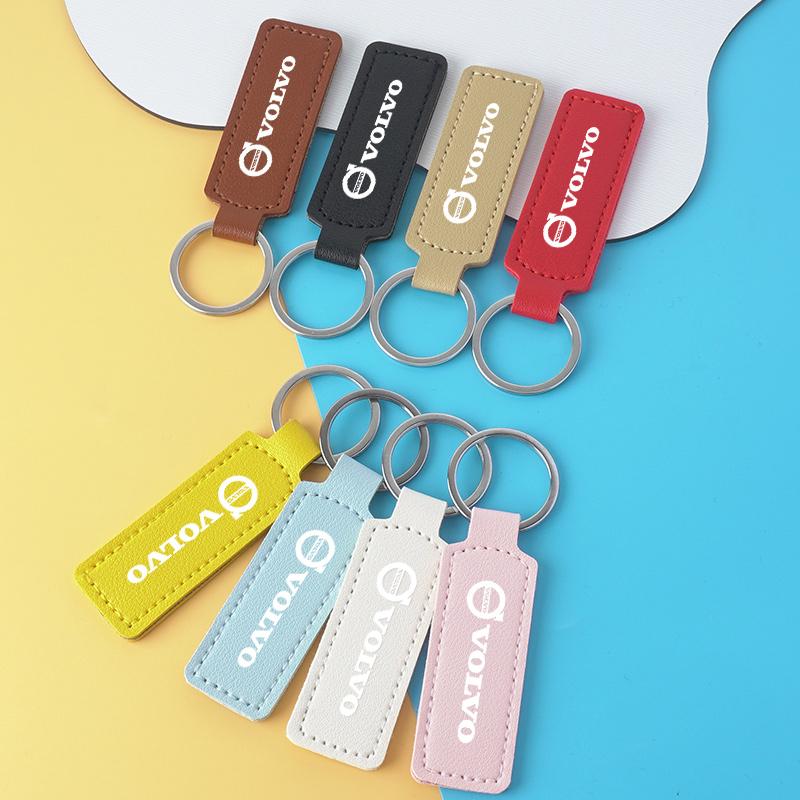 Ahfby6 Fashion Car Keychain Leather Key Chain Keyring Pendant For Volvo EX90 V60 V40 XC90 S60 XC60 V50 V70 S90 XC40 S80 V90 EX30