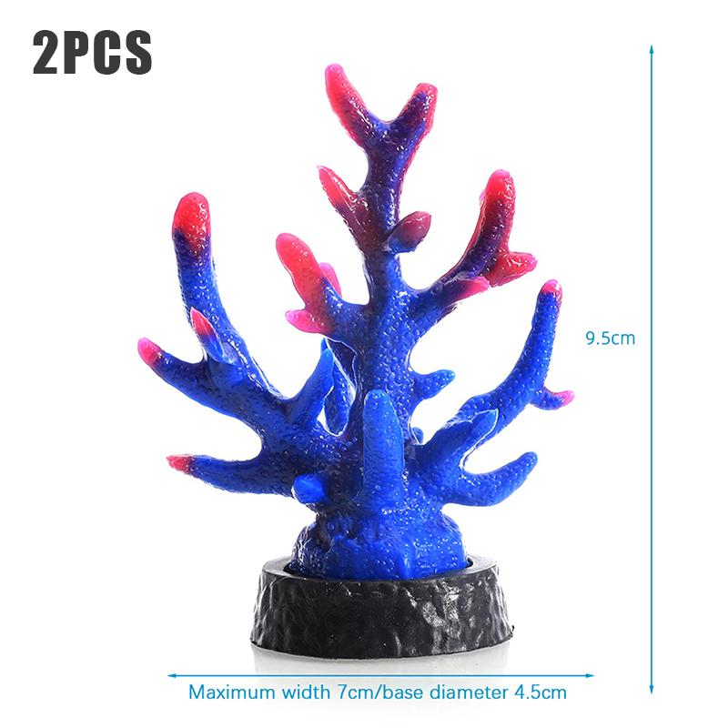 2Pcs Creative Simulation Mini Coral Reef Aquarium Ornaments Fish Tank Decorations Home Tank Landscape Decor Accessories Gifts