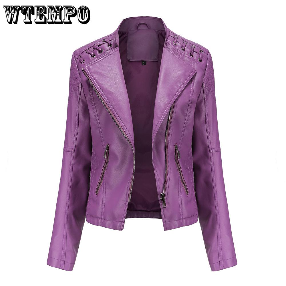 Spring and Autumn Women's Leather Jacket Short Jacket Slim Thin Section Leather Jacket Ms. Biker Clothing