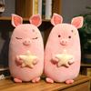 Hug Star Pink Pig Plush Toy 45-80cm pink Piggy Flat Sleeping Pillow Super Soft Hug Messgage Cushion for Girl birthday Gift