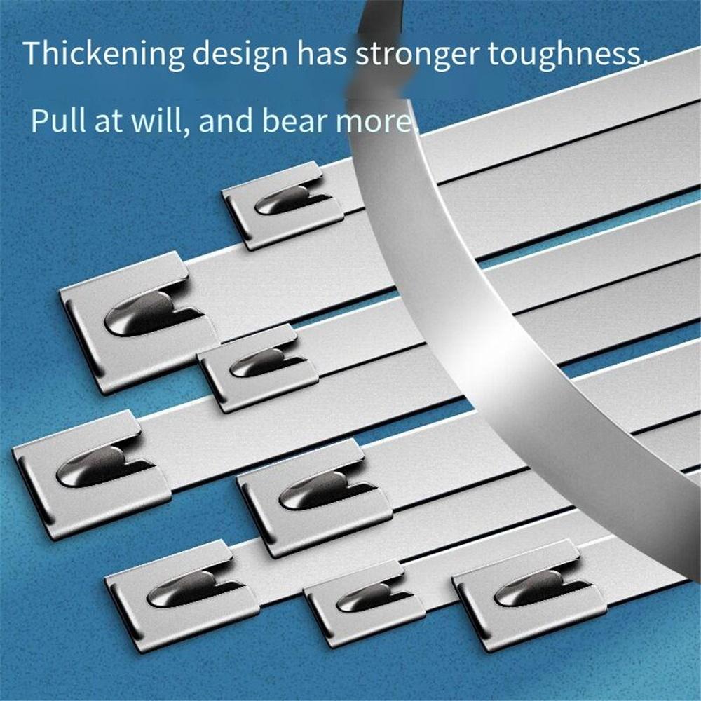 304 Stainless Steel Cable Ties Self-locking Ties High Temperature Resistant Metal Ties Wire Ties