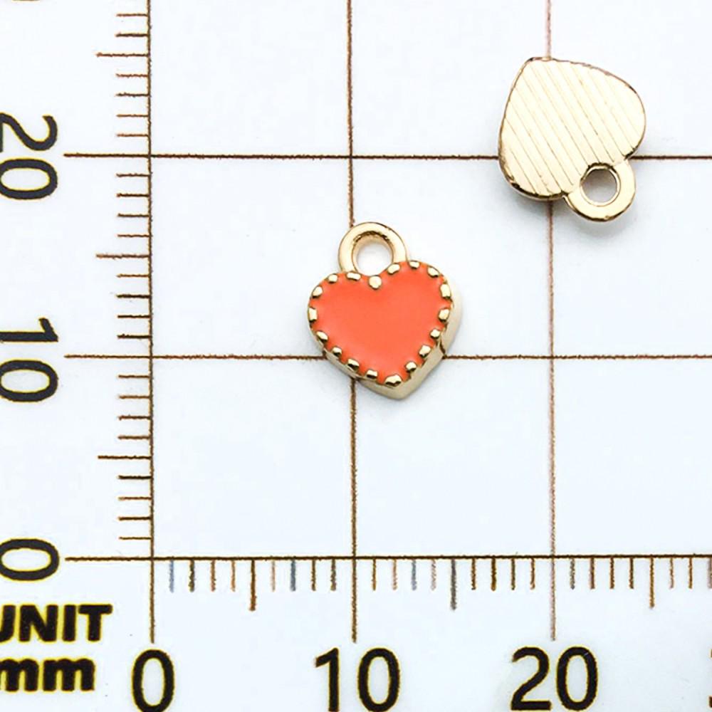 50 Colorful Oil-Drip Alloy Heart Pendants for DIY Jewelry