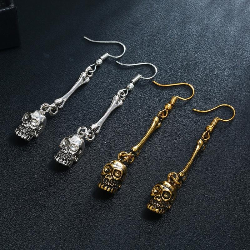Fashionable Skull Bracelet Ring Earrings Handmade Jewellery Set Unisex Jewelry Fashion Accessories for Women and Men