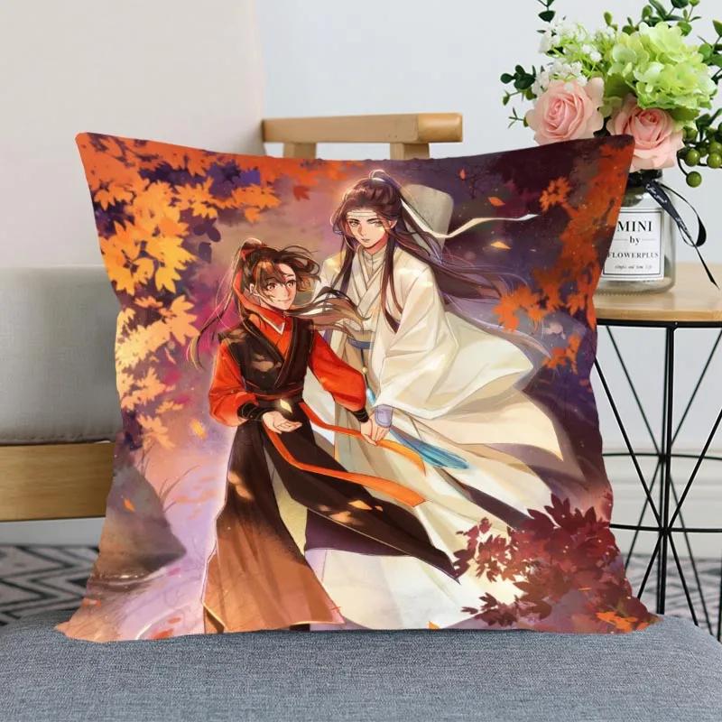 New Arrival Mo Dao Zu Shi Pillow Cover Bedroom Home Office Decorative Pillowcase Square Zipper Pillow Cases Satin Soft No Fade