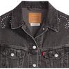 Levis Studded Single Button Long Sleeve Loose Short Denim Jacket Women jackets A9456-0003