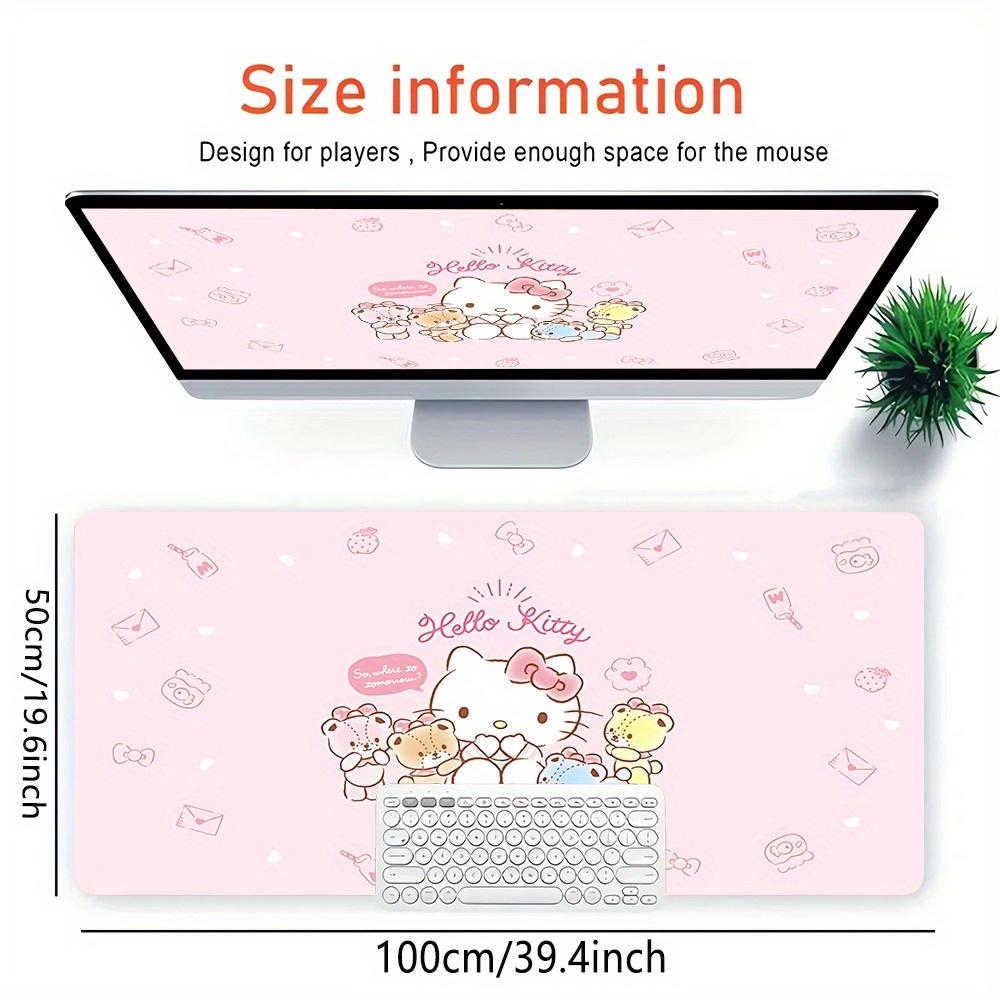 Hello Kitty, Cute Bears Themed XXL Mouse Pad - Non-slip Rubber Desk Mat for Gaming and Office Use, Multi-Function Keyboard and Mouse Pad, Id