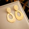 Gold Irregular Drop Earrings Hollow Oval Dangle Earrings for Women