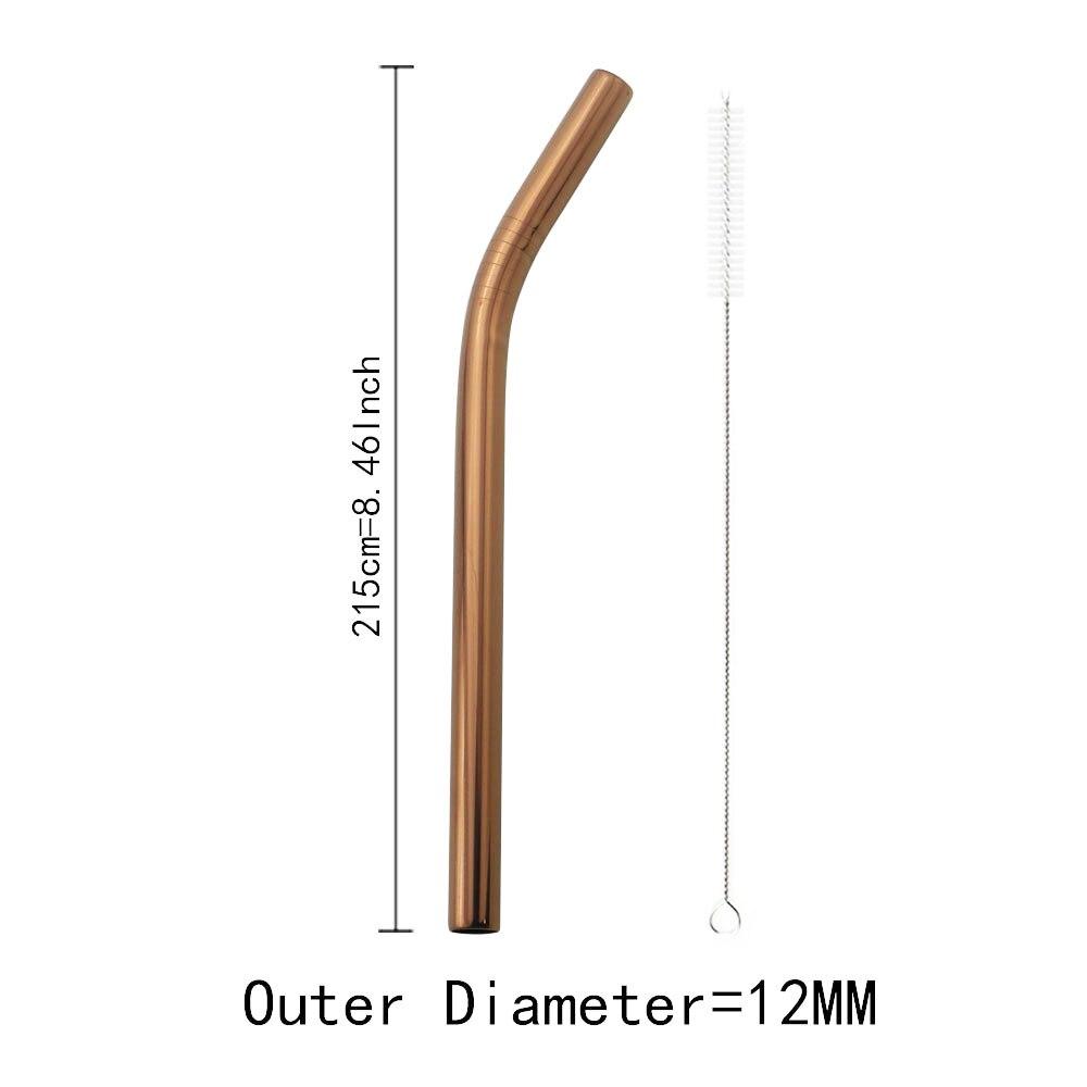 Vícebarevná pitná brčka Ekologická nerezová brčka na nápoje s čisticím kartáčkem