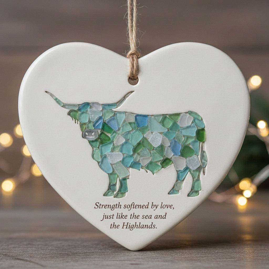 Cross-Border Friendship Sea Glass Heart Ornament