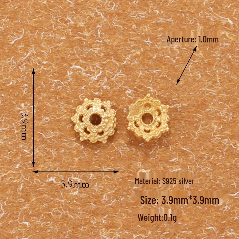 Gold-Plated S925 Sterling Silver Flower Bead Base Bracelet - Handmade DIY Jewelry Accessories