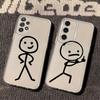 Case for Samsung Galaxy S26 S21 Note 20 Ultra 10 S22 FE S24 S23 Ultra S25 Edge S20 Plus Phone Cover Cute Art Stick Figures