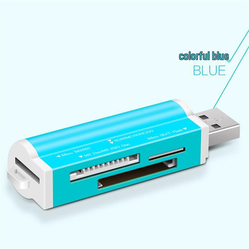 Компактный алюминиевый USB 2.0 кард-ридер (4-в-1)