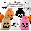 1/5Pcs Halloween Drawstring Treat Bags Pumpkin Ghost Print Portable Candy Storage Pouches for Holiday Party Gift Giving
