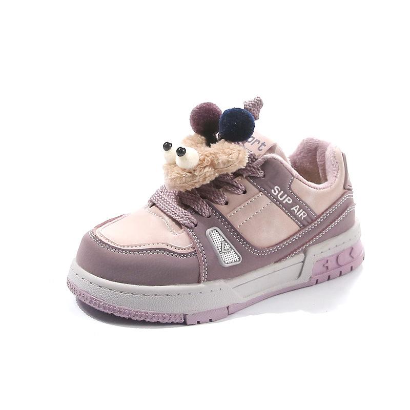 

2025 зима популярная мода детская обувь на доске милая универсальная обувь для маленькой девочки повседневная обувь две хлопковые спортивные туфли для мальчиков 27-31 yards 5 pairs in one hand фиолетовый