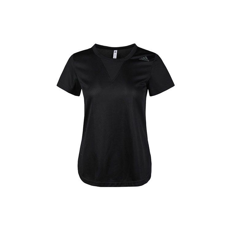 Adidas T Shirts Women's Black Crew Neck Thin Straight Fit FK9615