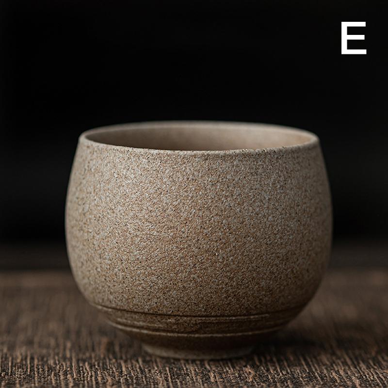 Japanese Style Handmade Stoare Tea Cup Kung Fu Tea Set Tea Cup Small Single Cup Ancient Style Quiet Road Cup Bowl Teacup