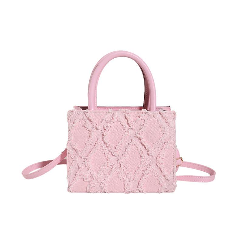 Trendy Multi-functional Small Handbag For Women Featuring Stylish Plaid Design розовый