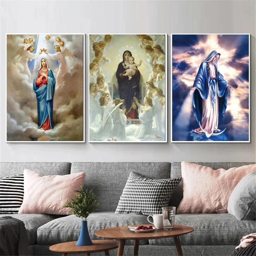 Panna Maria z Guadalupe Mexiko Plátno Obrazy Plakáty a Tisky Nástěnné Umění Obrázek Pro Dekoraci Obývacího Pokoj