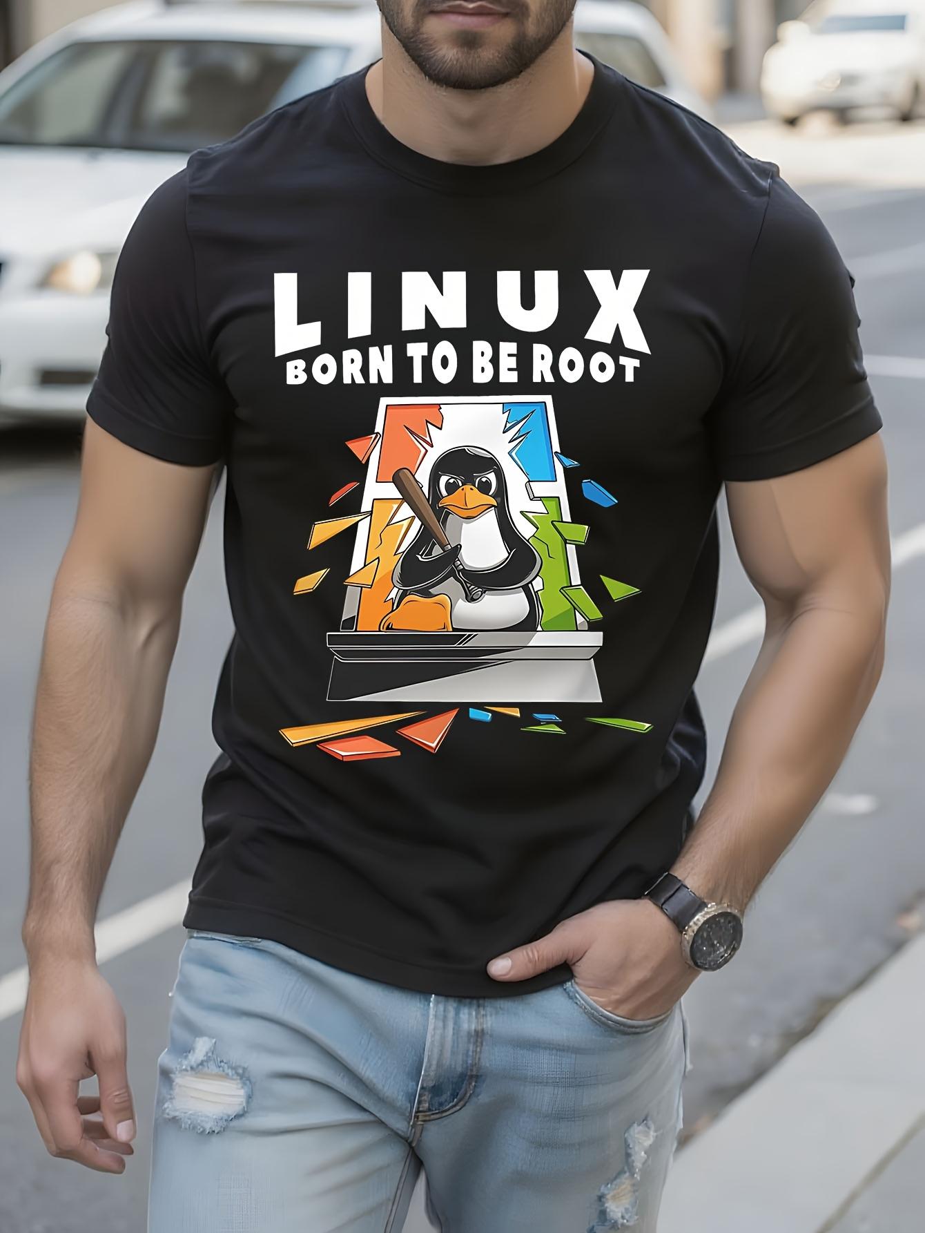 Crew Neck Tshirt Featuring a Linux Operating System Ping ... XXXXL