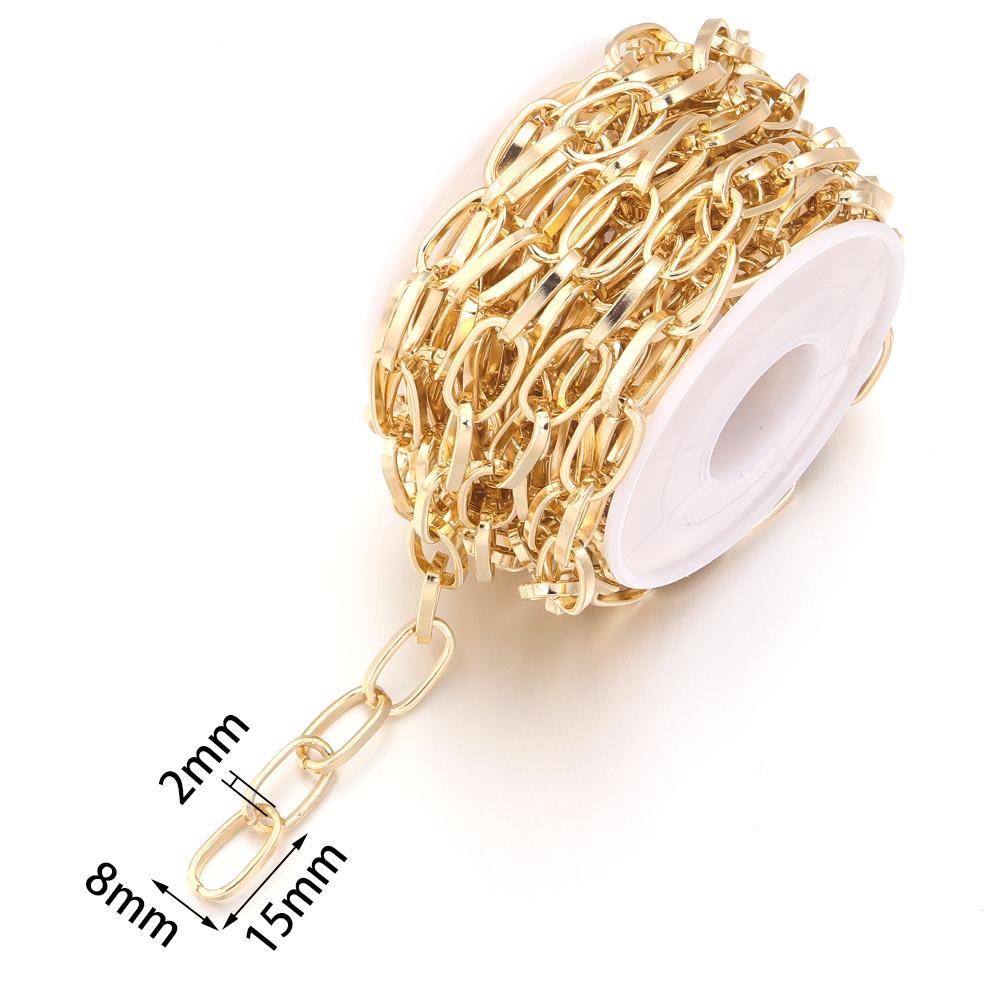 5 Yards/Rolle Metall-Aluminium-Kette Dreifach-Gliederkette Für Schmuckherstellung DIY Handgemachter Halsketten-Armband-Taschen-Zubehör Zubehör