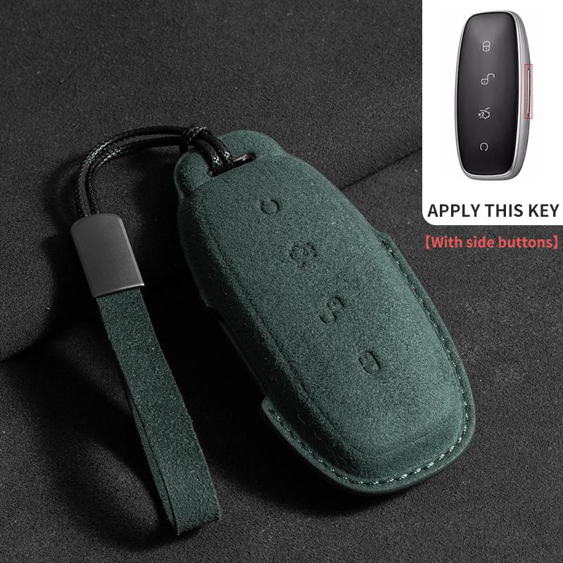 Suede Car Key Case Cover For Denza D9 Dm-I Car Key Protective Shell Accessories