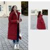 Mittellange knielange Daunenjacke für Damen im Herbst und Winter, verdickter, lockerer Mantel mit Kapuze und langen Ärmeln