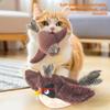 Electronic Flapping Bird Sparrow Cat Toy USB Charging Hangable Interactive Flying Bird Cat Toys Vivid Chirping Touch-Activated