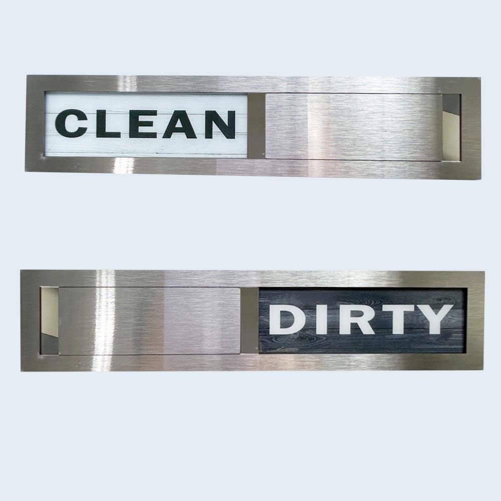 Stainless Steel Dishwasher Magnet Sign - Easy-to-Read Sliding Clean/Dirty Fridge Sticker, Scratch-Resistant Status Indicator