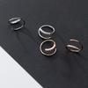 Hermosa:J E072 925 Silver Earrings Rose Gold Cubic Mini Hoop Earrings