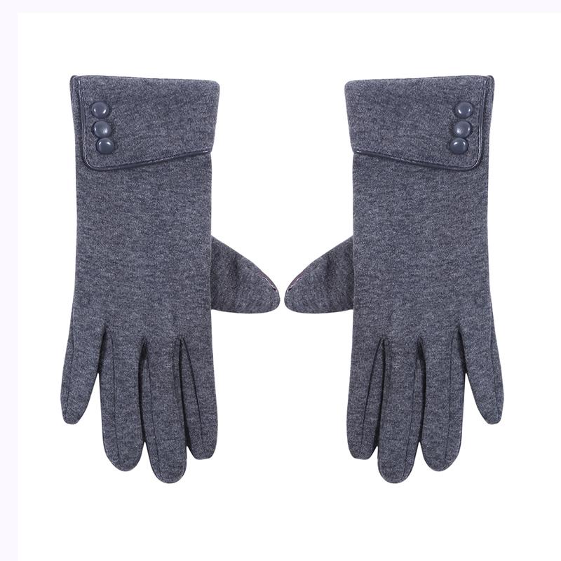 

1 Pair Skiing Gloves Female Autumn Winter Solid Full Finger Warm Thicken Touch Screen Gloves Fashion Elegant Ladies Mittens One Size сірий