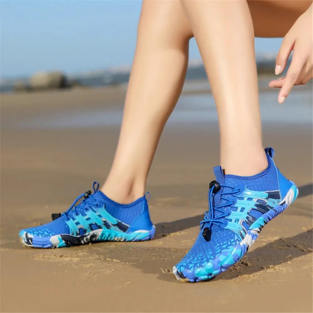 Men Women Water shoes Upstream Wading Swimming Barefoot Five Fingers Aqua Shoes Colorful Beach Seaside Light Unisex Sneakers