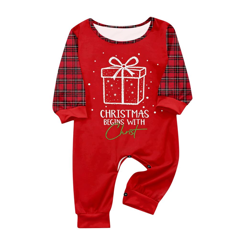 Family Matching Christmas Pajama Sets with Neck Long Sleeve Tops and Pants for Parents and Kids