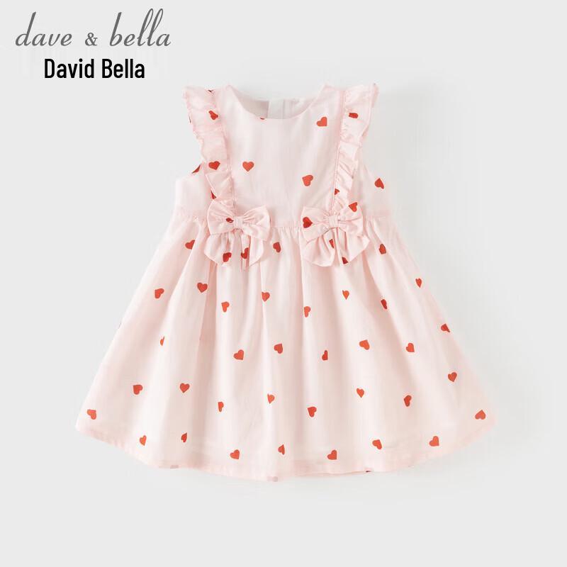 DAVE&BELLA Girls' Heart Print Summer Dress