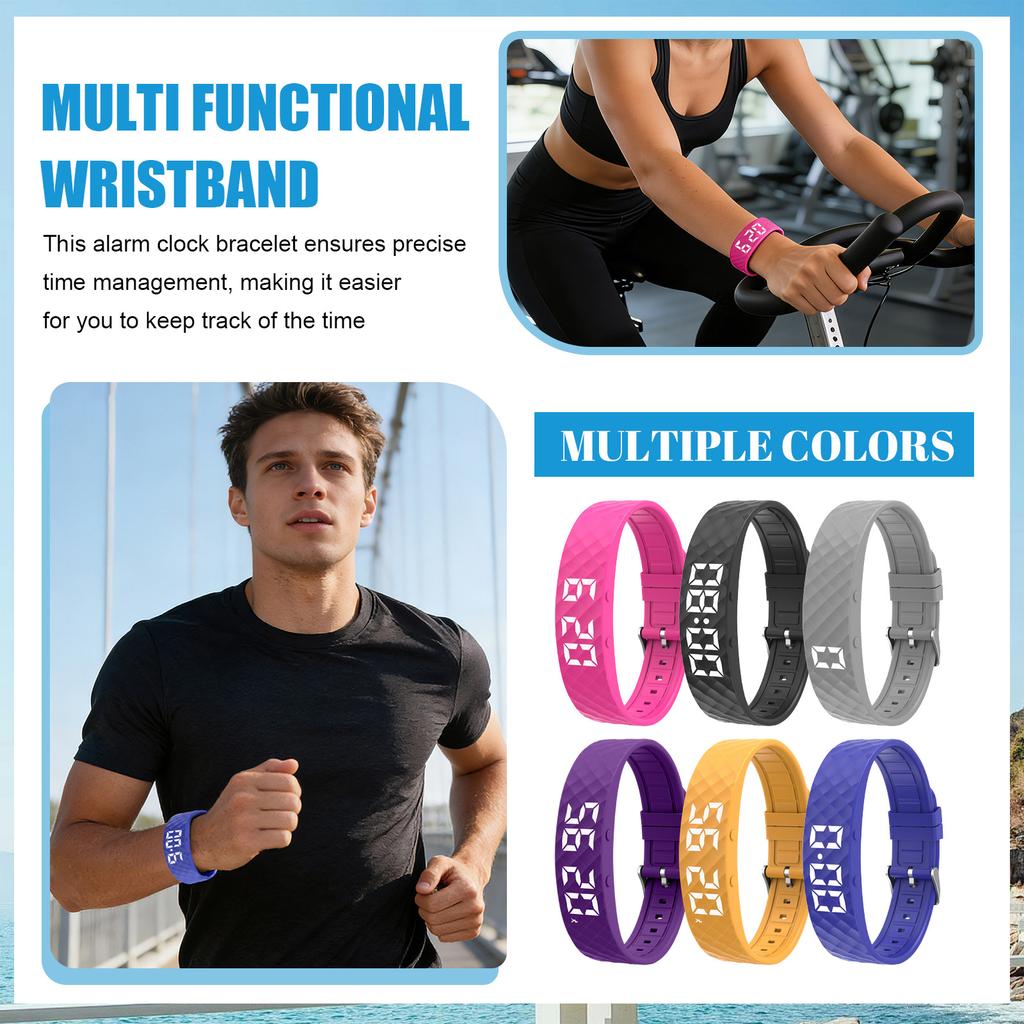 Alarm Bracelet - Convenient Heavy Sleepers Bracelet | Watch Silent Timer, Vibrating Alarm Wristband, Adjustable Wearable Alarms Device