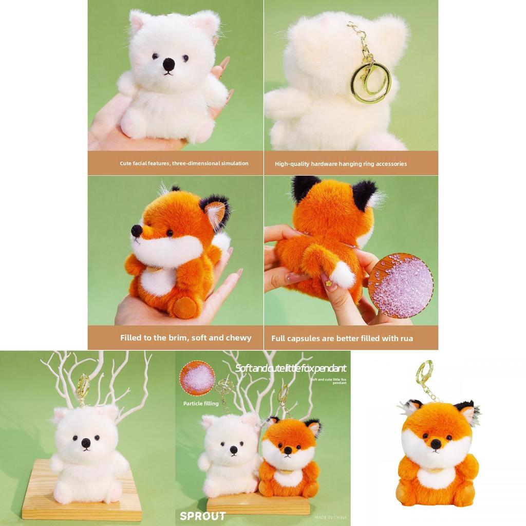 Cute Animal Fox Doll With Polyester Filling For Kids Backpack Accessory