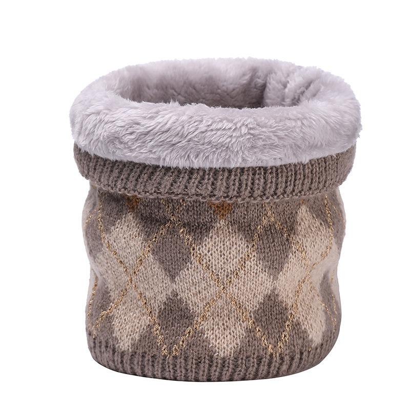 Outdoor Neck Protection Neck Cover Knitted Wool Warm Pullover Plaid Scarf Women's Winter Scarf