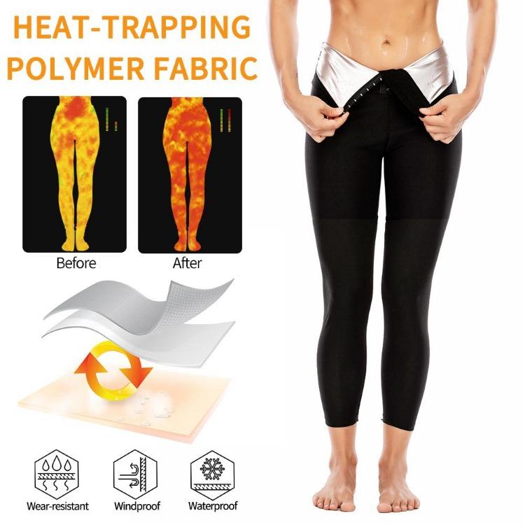 Damer Bantande Thermo Svettbyxor Magkontroll Träningsleggings Kroppsformare Träning Bastu Kompr Byxor